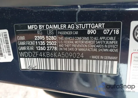 2019 Mercedes-Benz E 300 4Matic from USA, damaged, VIN WDDZF4KB6KA509024